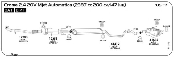 SIGAM FI372 Exhaust System